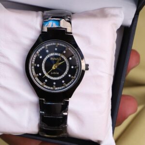 rado master copy – black dial & metal strap elegant black dial
