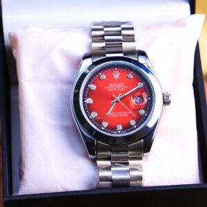 rolex master copy silver watch | red dial | date display | premium metal strap elegant red crystal dial with white stainless steel strap for a premium, royal look 👑 features date display, crystal clear dial, and luxury gold finish 💎 perfect for formal wear, gifting, or daily elegance — a true symbol of confidence and class. 💰 discounted price: rs. 3,790 (was rs. 4,500) 📦 delivery available all across pakistan 🇵🇰 📲 inbox or whatsapp: 0329 3871733 elyon store – quality made affordable.